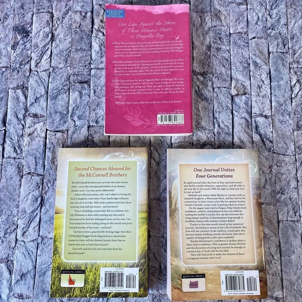 Mississippi Idaho Oregon Love Romance Novels Paperback Book Bundles Set of 3